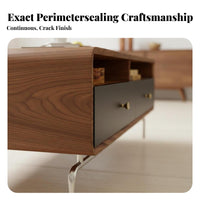 2 Pieces Nesting Coffee Table Set Minimalist Design Living Room Furniture Rounded Corners Internal Storage for Homeowners