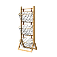 2 Pieces Multi Tier Organizer Shelf Easy to Assemble Slanted Basket Shelf Sturdy