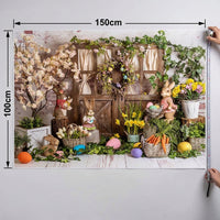 Easter Photography Backdrop Lively Colors Easter Theme Banner Fine Texture Photography Background Cloth for Photographers, Kids, Holiday Events, Home