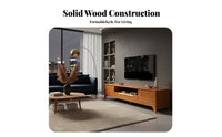 Solid Wood TV Cabinet Construction Nordic Design Media Cabinet Ample Storage Wooden TV Console with Legs for Bedroom