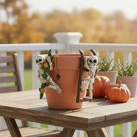 2 Pieces Skeleton Ladder Pot Climber Spooky Cute for Balcony, Gardeners