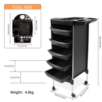 Simple Beauty Salon Hairdressing Cart with 5 Drawers