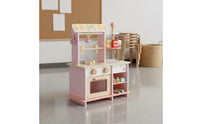 Dessert Shop Playset Simulation Design Pretend Dessert Cart Solid Wood Construction Ice Cream Stand Toy for Kids