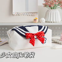 新款JK蝴蝶结笔袋高颜值大容量水手服站立式学生专用文具收纳袋