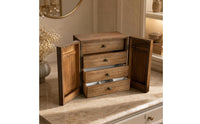 Tabletop Jewelry Cabinet Rustic Jewelry Cabinet with Drawers Enclosed for Dresser, Vanity