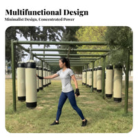 Freestanding Heavy Bag Stand Sturdy Steel Construction Multiple Bag Training Frame Stable Base Outdoor Boxing Rig for Fighting Artists, Athletes, Gyms