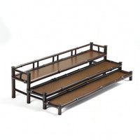 Tea Ware Rack Elegant Accessory Rack with Woven Tray Space Saving Display Stand with Holder for Hosts, Kitchen Countertop