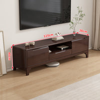 Solid Wood TV Cabinet Fully Assembled Wooden Storage Console Cable Management Modern Entertainment Center for Small Apartment Owners, Bedroom