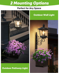 2-in-1 Solar Wall Lamp with Flower Pot Design for Garden and Patio