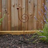 Rust Garden Ornament Plant Support Minimalist Metal Construction Stake Rusted Finish Outdoor Decoration