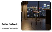 Elegant-Backrest Shaperear Counter Stool Nordic Bar Design Chair Light Luxury Design Easy to Clean for Adults, Women, Cafe