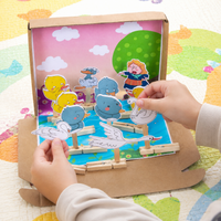 Story Box Craft Kits for Kids 4-6, DIY Paper Craft Kit for Creative Storytelling, Multicolored Cardboard Craft Kits for Rainy Afternoons