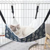 Thickened Cat Hammock and Window Mounted Cat Bed, Double-Sided Canvas Hanging Bed for Indoor Cats, Cozy Window Hanging Hammock for Small Animals