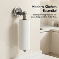 Paper Dispenser Wall Mounted Holder with Strong Suction Cup, Rotatable Under Cabinet Towel for Kitchen, optimal for Home Cooks, Countertop Roll