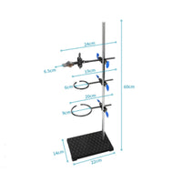 Iron Stand with Rings Retort Support Stand with Clamps Metalware Set Heavy Duty for Teachers