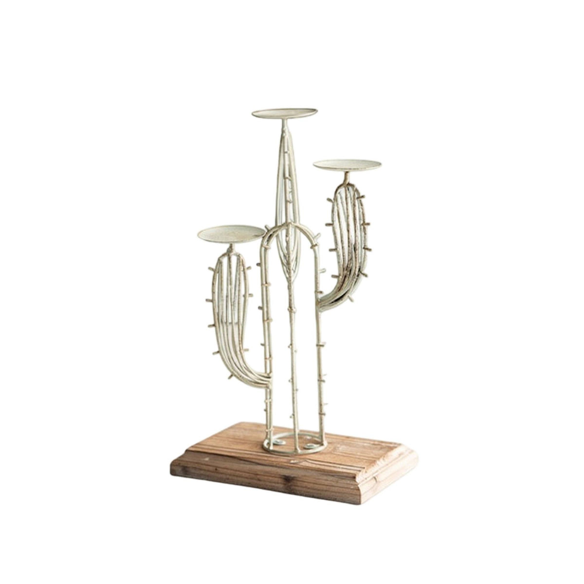 Cactus Candle Holder Metal Candelabra Vintage for Decorators