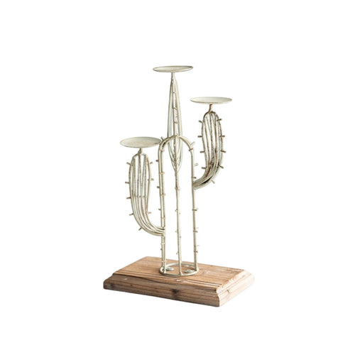 Cactus Candle Holder Metal Candelabra Vintage for Decorators
