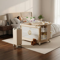 Multifunctional Baby Crib Instant-Fold Fold Rolling Baby Bassinet Rocking