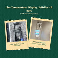 Silver shower panel with massage jets