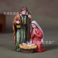 Realistic Nativity Scene Holy Family Tabletop Decor for Christmas
