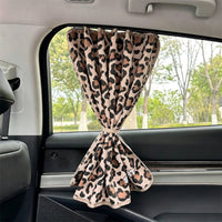 Leopardpatterned Side Curtain | Sun-Protection, Car Window Curtain with Track, for Road Trips