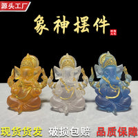 Ganesha Elephant God Resin Figurine Thai Style Decorative Craft