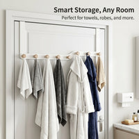 Bedroom Over the Door Hook Rack, Storage Organizer and Hanging Carbon Steel Coat for Dorm Room Students