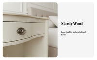 Drawer Nightstand French Vintage Design Single-Drawer Nightstand Distressed Finish Handmade for Guest Room, Small Spaces
