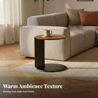2 Pieces Round Nesting Tables Modern Design Nesting Table Set Sturdy Construction adaptable Use for Homeowners, Bedroom, Office