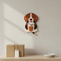 Swinging Tail Dog Clock Easy Setup Cartoon Beagle Wall Clock Powered Timepiece for Kindergarten