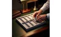 10-Compartment Glasses Tray Velvet-Lined Cloth-Covered Eyeglasses Tray
