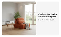 sectional Block Sofa Minimalist design Upholstered Block Sofa Combinable Lowoutline for Young Adults, Homeowners, Den