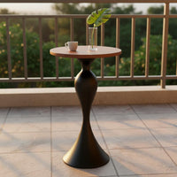 Small Round Side Table Rounded Edges Round Pedestal Side Table Rust-Proof