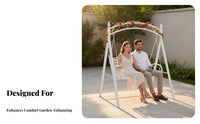 Waterproof Canopy Swing Bench Sunproof Garden Seating Weather Resistant Outdoor Furniture Strong Load-Bearing for Couples, Families, Homeowners, Courtyard, Patio, Backyard, Poolside