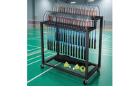 Sports Racket Storage and Display Rack Mobile Badmintons Racket Rack Space-Saving Organizer for Schools