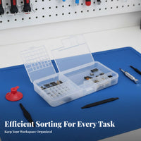 Transparent Compartment Case With Lid Parts Container Portable for Craft Room