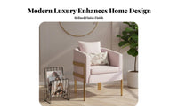 Upholstered Barrel Armchair Light Luxury Design Lounge Chair Modern Minimalist Design Sturdy Construction for Homeowners, Office