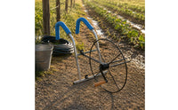 Manual Hose Reel Winder Wooden Grip Manual Garden Hose Reel Portable Outdoor Storage