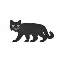 Hollow Cat Silhouette Yard Stake Outdoor Garden Iron Decoration Weather-resistant Black Coating Glowing Eyes Suitable for Halloween Lawn Porch Backyard Display
