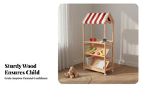 Multifunctional Design Book and Toy Storage Center Large Capacity Market Stall Play Shelf Safety Features kids' Furniture Space-Saving for Toddlers, Parents, Nursery, Daycare, Bedroom, Living Room