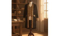 Court Coat with Brocade Panels Gold Trimmed Pirate Coat Costume Authentic Medieval Pirate Jacket for Actors