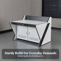 Heavy-Duty Construction Control Center Console Cold-Rolled Steel Frame Security Desk Silent Slide S Control Room Workstation Fireproof Material for Dispatchers, IT Professionals, Data Centers