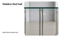 Modernist Design Low Table Rust-Resistant Glass Surface Table Stable Base Cross-Base for Reception Area