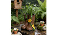 Rain Boot Planter Antique-Style Rain Boot Flower Pot Molded Details