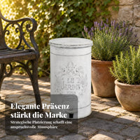 Pedal Trash Can Distressed Finish Garden Container Hands-No-Touch