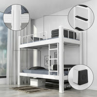 Metal Bunk Bed Frame Space-Saving Metal Bunk Bed Compact Furniture for Students, Teens, Dormitory, Shared Bedroom, Apartment
