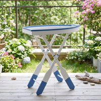 Distressed Folding Table Space-Saving Folding Side Table Foldable for Entryway
