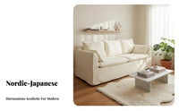 Nordic design 2-Seater Loveseat Japanese Aesthetic Minimalist Loveseat Wooden Legs Modern Sofa Soft paddinging for Apartment Dwellers, Guesthouse Owners, Young Adults, Bedroom, Office