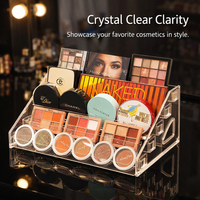Eyeshadow Display Stand, Clear Acrylic Multi Tier Cosmetic Rack, Retail for Nail Salon, Makeup Organizer