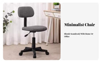 Armless Low-Back Task Chair Ergonomic Desk Seat Easy Assembly for Teenagers
